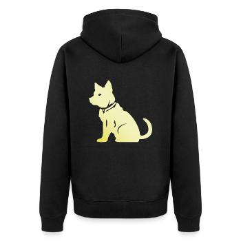 Shiba Inu Hund Silhouette - Unisex Premium Bio Zip Hoodie - Schwarz - Hinten - Nico (187cm)