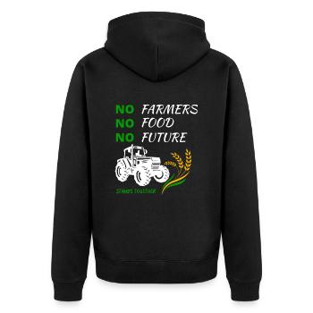 Pas d’agriculteurs, pas de nourriture, pas d’avenir - se tient ensemble - Veste à capuche bio Premium Unisexe - noir - Dos - Nico (187cm)