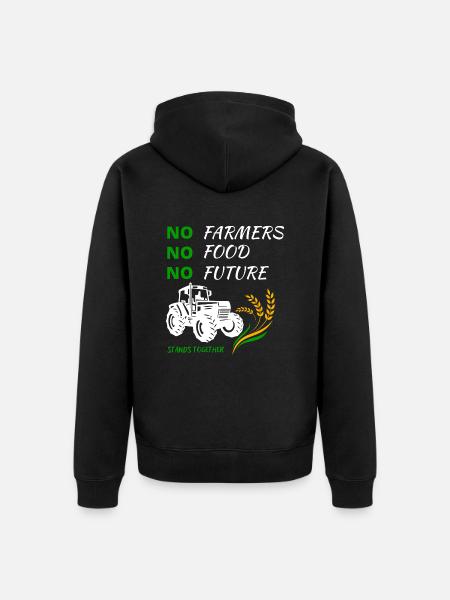 Pas d’agriculteurs, pas de nourriture, pas d’avenir - se tient ensemble - Premium økologisk unisex-hættejakke - sort