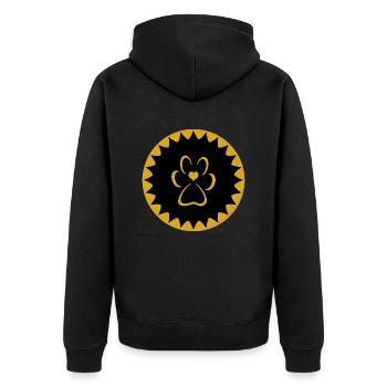 Hundepfote Hundefreunde - Unisex Premium Bio Zip Hoodie - Schwarz - Hinten - Nico (187cm)