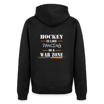 HockeyZone Field Hockey Artificial Grass Hockey Hockey Team - Unisex Premium Organic Zip Hoodie - black - Back - Nico (187cm)