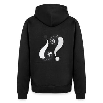 Énigme infinie. 01 N&B - Veste à capuche bio Premium Unisexe - noir - Dos - Nico (187cm)