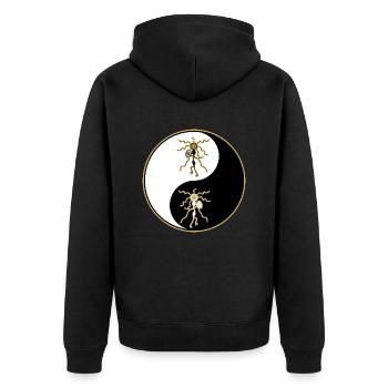Shaman dancing in Yin Yang - Unisex Premium Organic Zip Hoodie - black - Back - Nico (187cm)