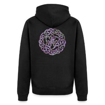 noeud celtique 5 e 230 - Veste à capuche bio Premium Unisexe - noir - Dos - Nico (187cm)
