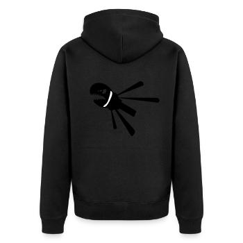 Haidüse - Unisex Premium Bio Zip Hoodie - Schwarz - Hinten - Nico (187cm)