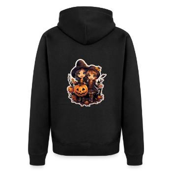 Halloween Kids - Unisex Premium Organic Zip Hoodie - black - Back - Nico (187cm)