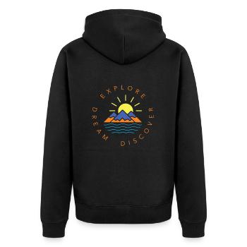 Montagnes Randonnée au soleil Alpinistes en plein air - Veste à capuche bio Premium Unisexe - noir - Dos - Nico (187cm)