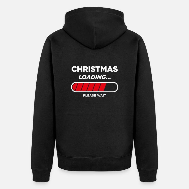 Christmas Loading - Unisex Premium Organic Zip Hoodie - black
