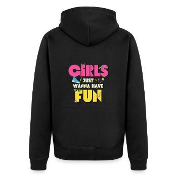 Girls Just Wanna Have Fun 80s Nostalgia - Veste à capuche bio Premium Unisexe - noir - Dos - Nico (187cm)