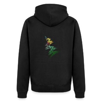 Der Bunte Weg - Unisex Premium Bio Zip Hoodie - Schwarz - Hinten - Nico (187cm)