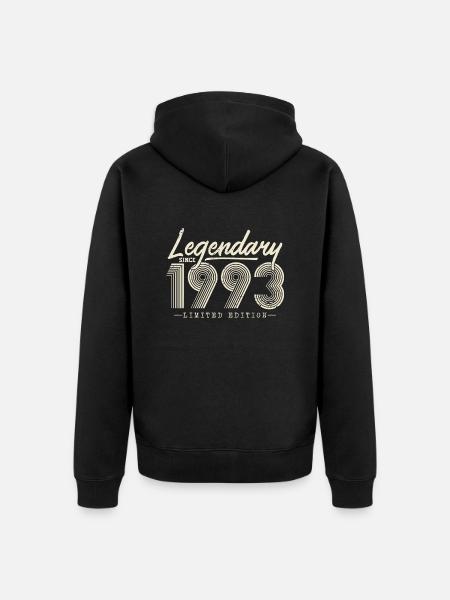 Legendary since 1993 - Unisex Premium Organic Zip Hoodie - black