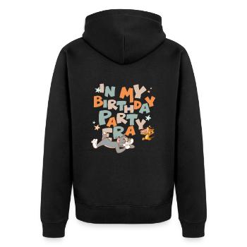 Tom And Jerry Birthday Design - Unisex Premium Organic Zip Hoodie - black - Back - Nico (187cm)