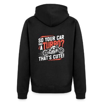 Bobber Motorcycle Racing Motorcyclist Saying - Unisex Premium Organic Zip Hoodie - black - Back - Nico (187cm)