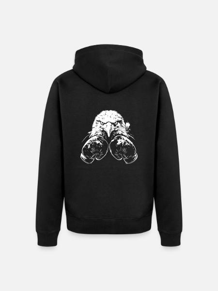 Eagle Boxing Fighter MMA - Unisex Premium Organic Zip Hoodie - black