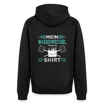 Aquarium Wasserwechsel Aquarianer Aquascaping - Unisex Premium Bio Zip Hoodie - Schwarz - Hinten - Nico (187cm)