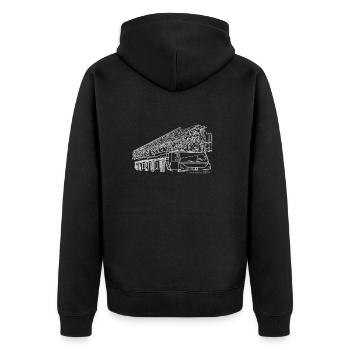 Mobiler Faltkran Autokran MK140 Turmdrehkran - Unisex Premium Bio Zip Hoodie - Schwarz - Hinten - Nico (187cm)