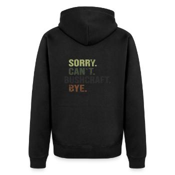 Bushcraft Carmoflage Wild Camping Survival - Unisex Premium Organic Zip Hoodie - black - Back - Nico (187cm)