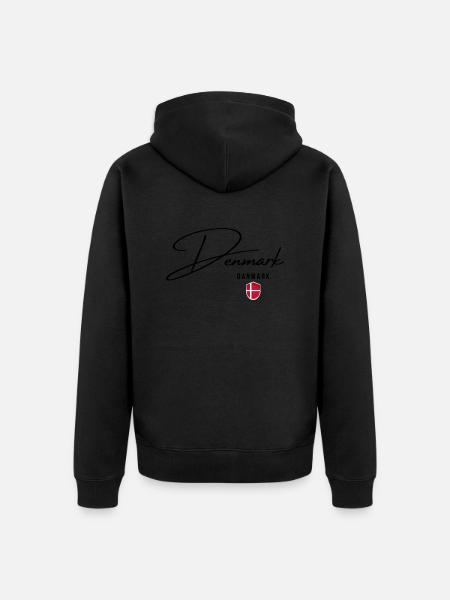 Flag of Denmark, Danish pride - Unisex Premium Organic Zip Hoodie - black
