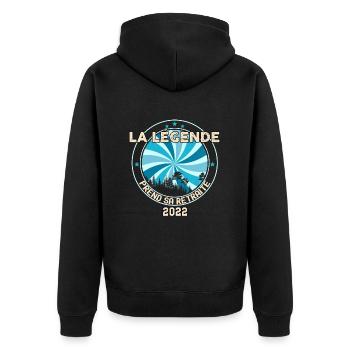 Retraité legende 2022 Idée Cadeau Homme - Veste à capuche bio Premium Unisexe - noir - Dos - Nico (187cm)