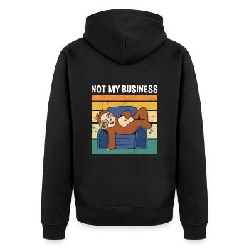 Pas mon affaire Paresseux mignon - Veste à capuche bio Premium Unisexe - noir - Dos - Nico (187cm)