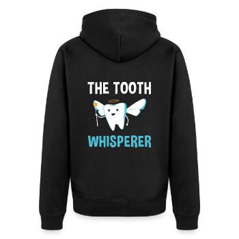 Hygienist The Tooth Whisperer Dental Assistant - Unisex Premium Bio Zip Hoodie - Schwarz - Hinten - Nico (187cm)