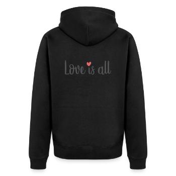 Love is all - Is all you need - Veste à capuche bio Premium Unisexe - noir - Dos - Nico (187cm)