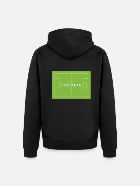 FREISTOSS - Fußball Statement - Unisex Premium Bio Zip Hoodie - Schwarz