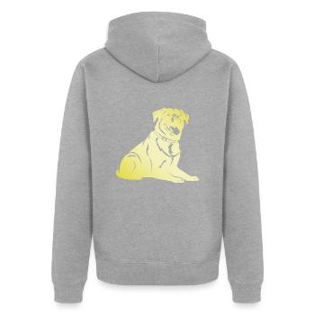 Silhouette de chien rottweiler - Veste à capuche bio Premium Unisexe - gris chiné - Dos - Nico (187cm)