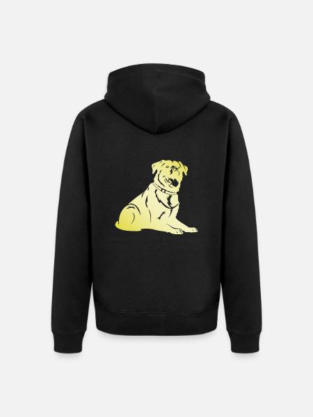 Rottweiler Hund Silhouette - Unisex Premium Bio Zip Hoodie - Schwarz