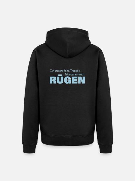 Therapie RÜGEN - Unisex Premium Bio Zip Hoodie - Schwarz
