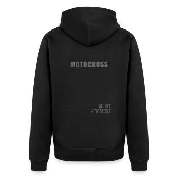 Motocross moto coss motos bikers - Veste à capuche bio Premium Unisexe - noir - Dos - Nico (187cm)