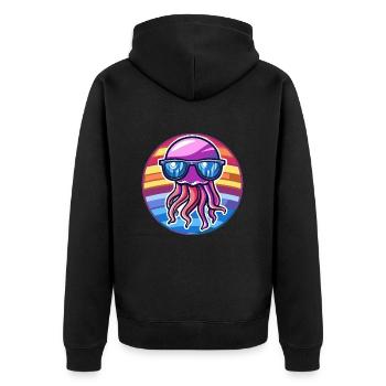 Méduse Bande dessinée cool - Veste à capuche bio Premium Unisexe - noir - Dos - Nico (187cm)