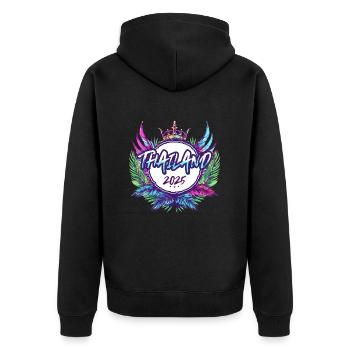 Thailand 2025 Bunt - Unisex Premium Bio Zip Hoodie - Schwarz - Hinten - Nico (187cm)