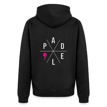 Padel Tennis Paddle Padelspieler Padel-Tennis - Unisex Premium Bio Zip Hoodie - Schwarz - Hinten - Nico (187cm)