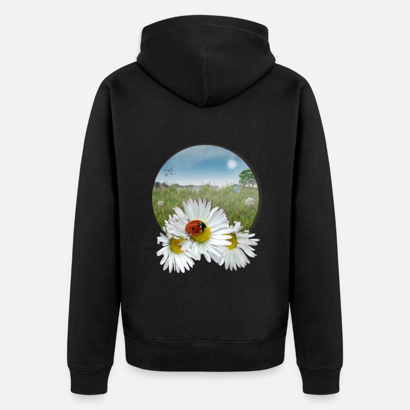 Prairie d’été - Veste à capuche bio Premium Unisexe - noir