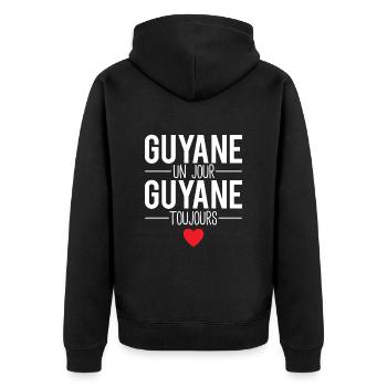 Guyanne un jour guyanne toujours - Veste à capuche bio Premium Unisexe - noir - Dos - Nico (187cm)