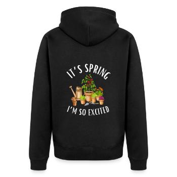 It's Spring Spring for Gardeners - Unisex Premium Organic Zip Hoodie - black - Back - Nico (187cm)