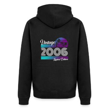 Vintage 2006 Retro Vintage 2006 Birthday - Unisex Premium Organic Zip Hoodie - black - Back - Nico (187cm)