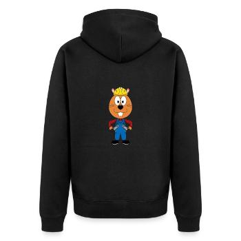 OTTER - BIBER - MARDER - MAURER - JOB - BERUF - Unisex Premium Bio Zip Hoodie - Schwarz - Hinten - Nico (187cm)
