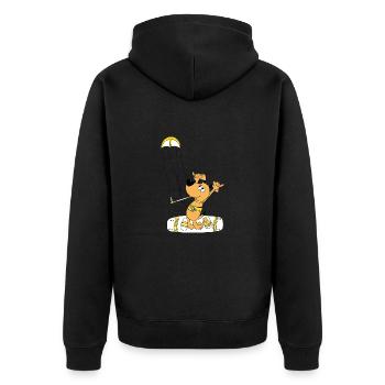 HUND - KITER - KITESURFER - KITE - KITEN - SPORT - Unisex Premium Bio Zip Hoodie - Schwarz - Hinten - Nico (187cm)