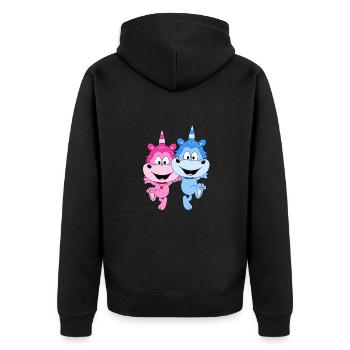EINHÖRNER - EINHORN - TANZEN - TÄNZERIN - TÄNZER - Unisex Premium Bio Zip Hoodie - Schwarz - Hinten - Nico (187cm)