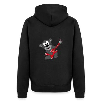 PANTHER - GITARRIST - MUSIK - TIER - KIND - BABY - Unisex Premium Bio Zip Hoodie - Schwarz - Hinten - Nico (187cm)
