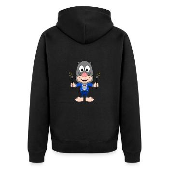MAULWURF - ZAUBERER - TIER - KIND - BABY - Unisex Premium Bio Zip Hoodie - Schwarz - Hinten - Nico (187cm)