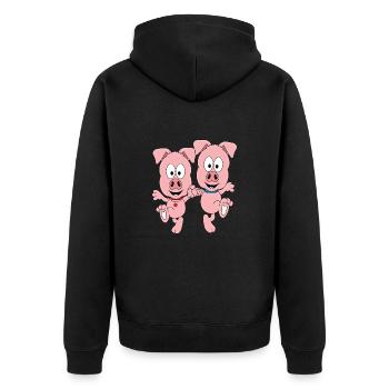 SCHWEINE - TANZEN - LIEBE - TANZPAAR - TANZSCHULE - Unisex Premium Bio Zip Hoodie - Schwarz - Hinten - Nico (187cm)