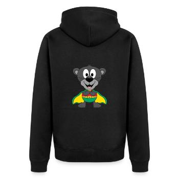 PANTHER - SUPERHELD - TIER - KIND - BABY - Unisex Premium Bio Zip Hoodie - Schwarz - Hinten - Nico (187cm)