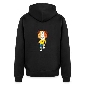 MEERSCHWEINCHEN - JOGGEN - TIER - KIND - BABY - Unisex Premium Bio Zip Hoodie - Schwarz - Hinten - Nico (187cm)