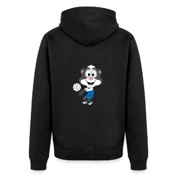 STINKTIER - VOLLEYBALL - TIER - KIND - BABY - Unisex Premium Bio Zip Hoodie - Schwarz - Hinten - Nico (187cm)