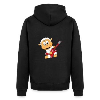 GITARRE - GITARRIST - MUSIK - SCHAF - TIER - BABY - Unisex Premium Bio Zip Hoodie - Schwarz - Hinten - Nico (187cm)