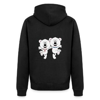 EISBÄREN - TANZEN - LIEBE - TANZPAAR - TIERE - Unisex Premium Bio Zip Hoodie - Schwarz - Hinten - Nico (187cm)