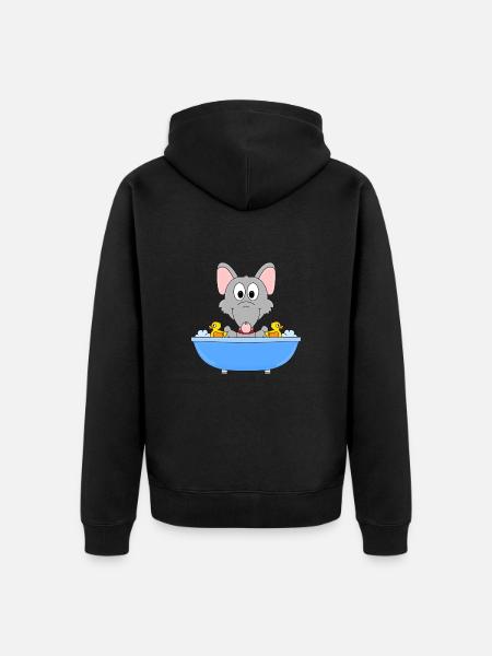 WASSERRATTE - RATTE - BADEWANNE - TIERISCH - Unisex Premium Bio Zip Hoodie - Schwarz